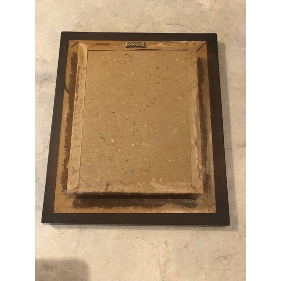 Vintage African Wood Carved Giraffe Head Brown shadowbox frame Tribal Art - Picture 4 of 6